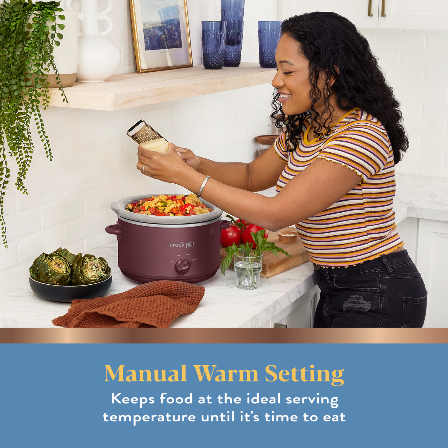 Crock-Pot Design Series 4.5 Qt. Manual Slow Cooker, Lambrusco - Image 5