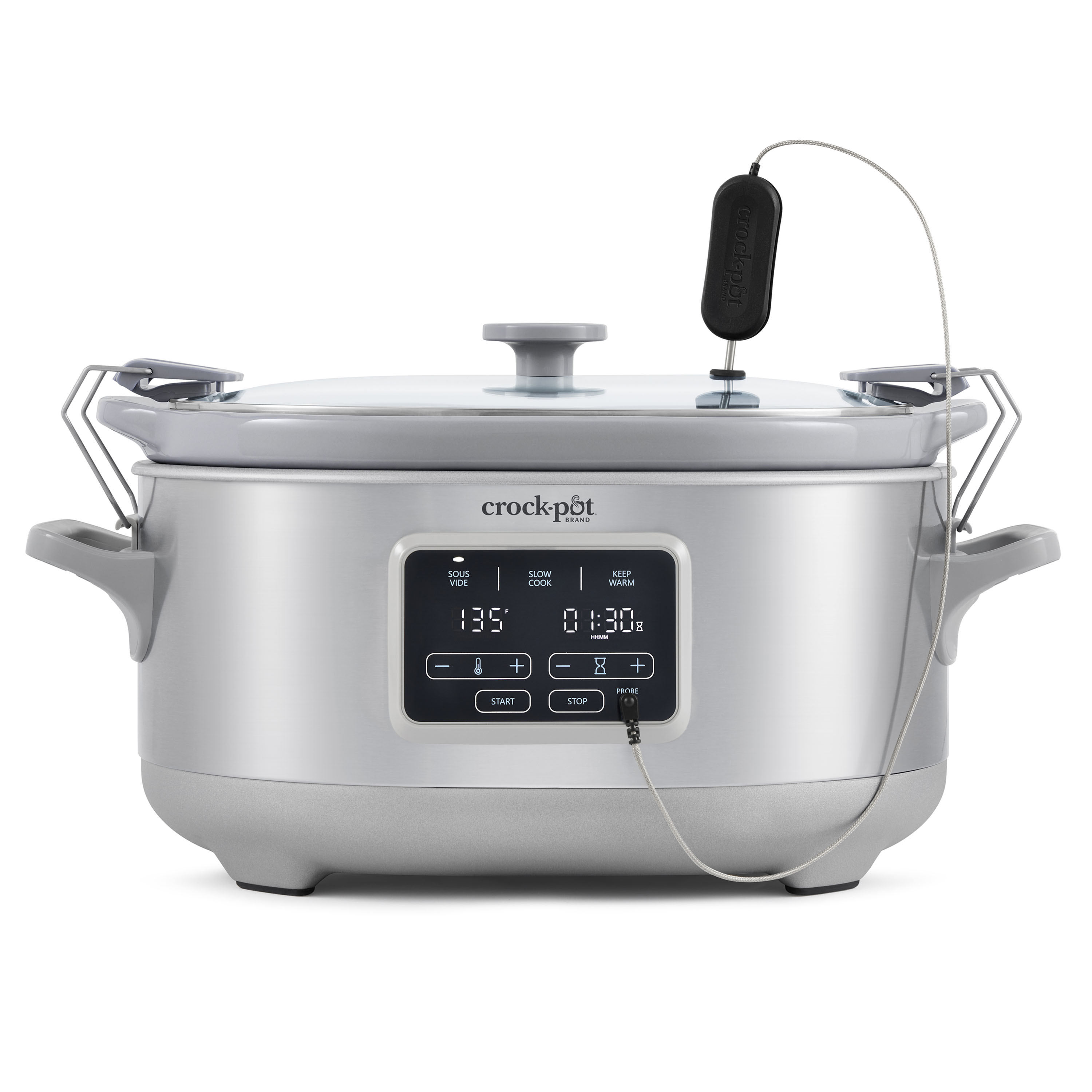 Crock-Pot Programmable 7-Quart Cook & Carry Slow Cooker with Sous Vide, Stainless Steel