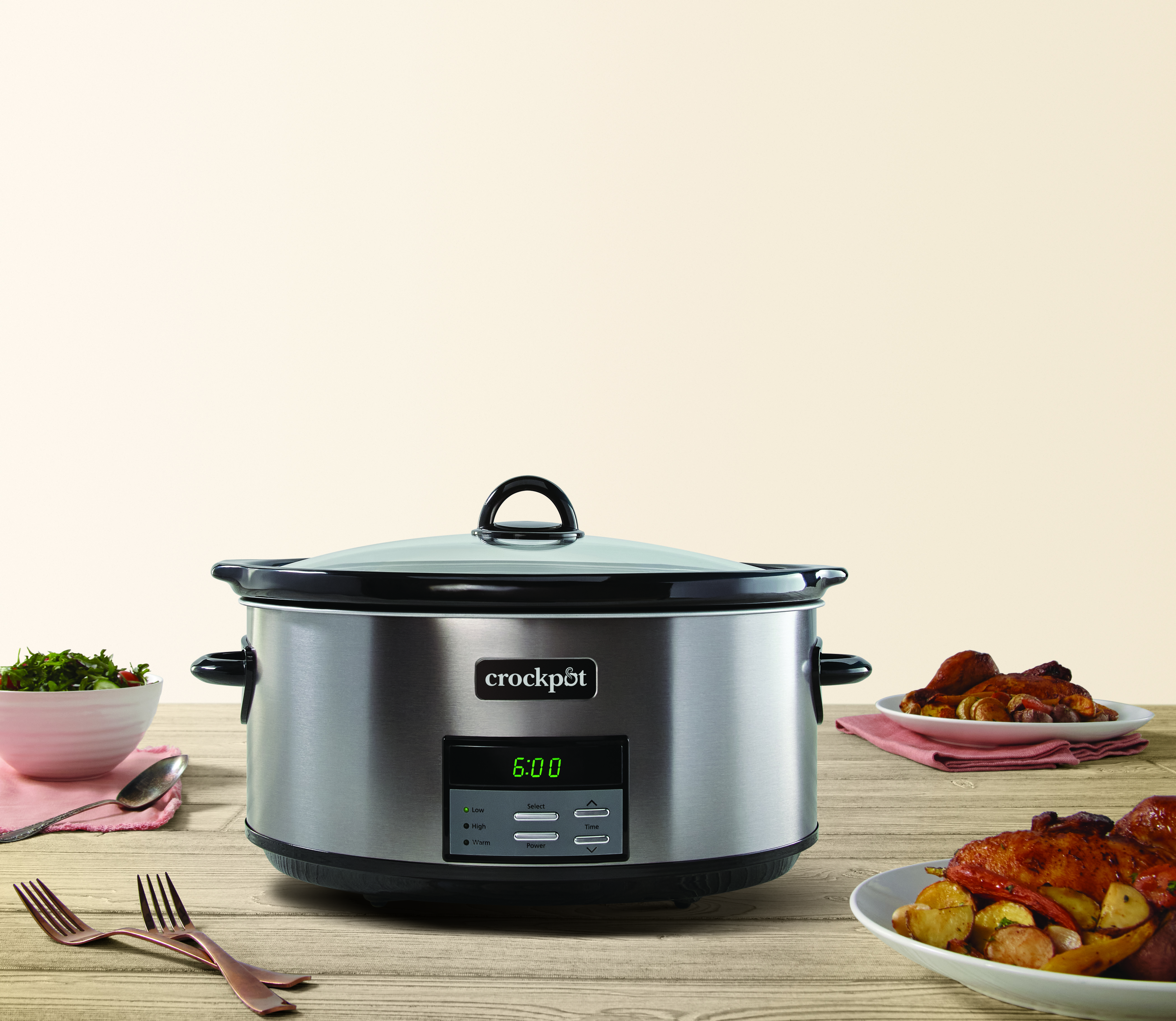 Alternative view of Crock-Pot Programmable 8-Quart Slow Cooker, Black Stainless Collection