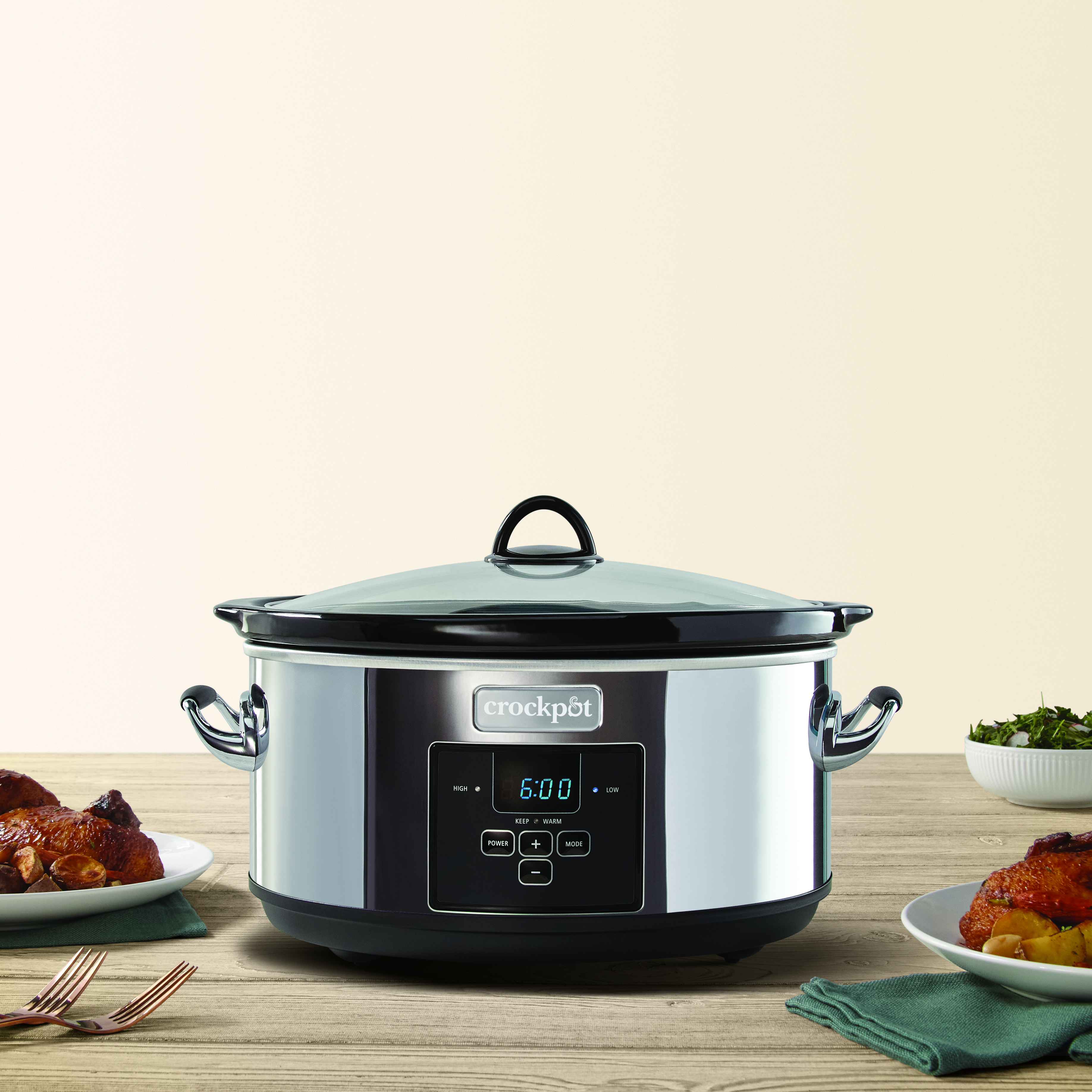 Alternative view of Crock-Pot Programmable 7-Quart Slow Cooker, Platinum