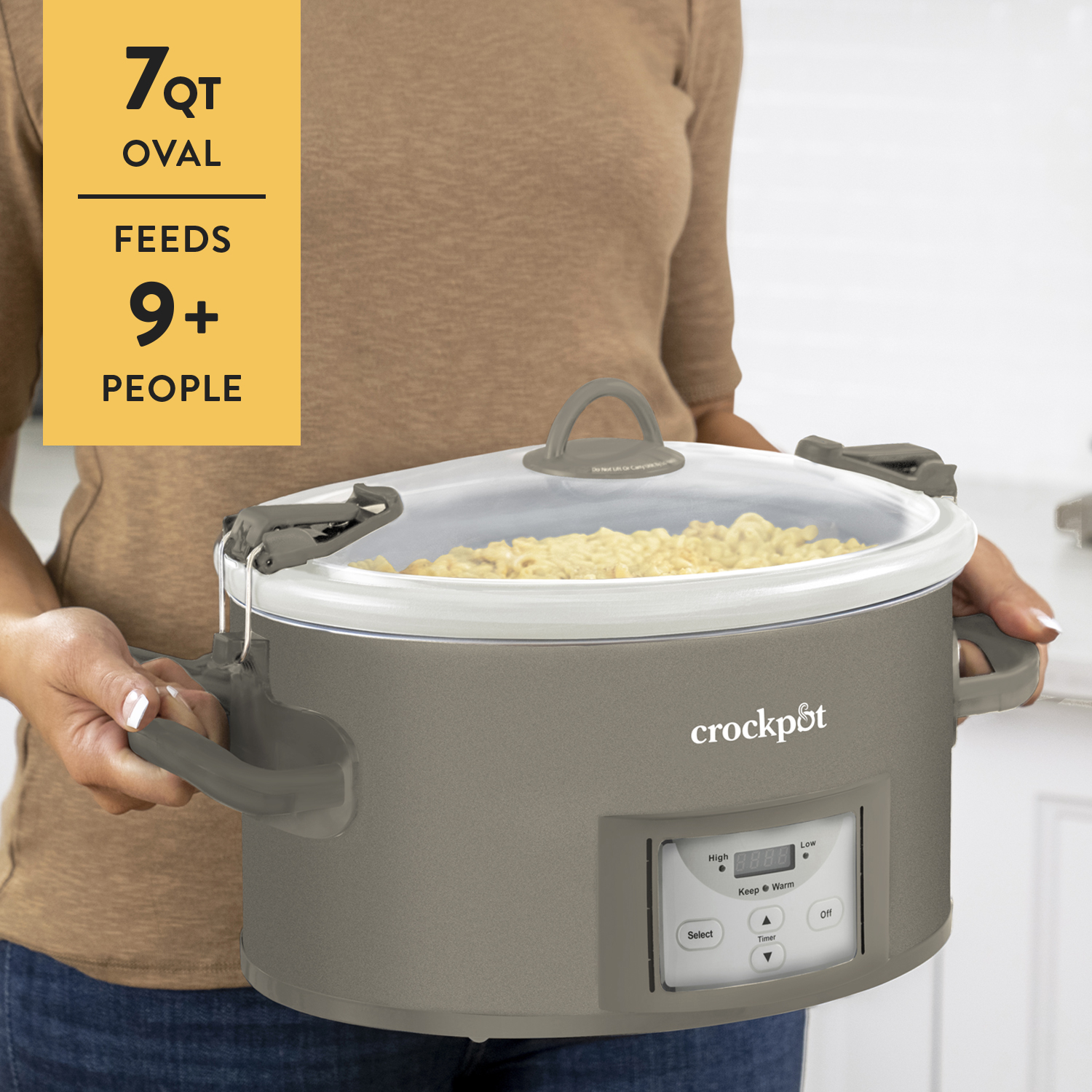 Alternative view of Crock-Pot Programmable 7-Quart Cook and Carry Slow Cooker, Grey