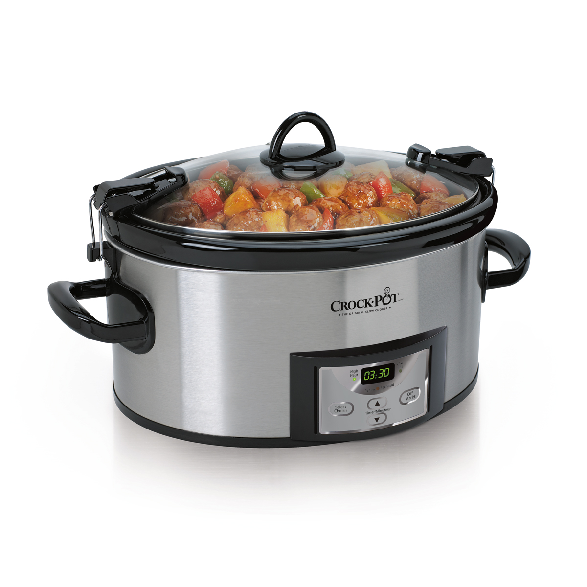 Crock-Pot Programmable 6.0-Quart Cook & Carry Slow Cooker, Stainless Steel