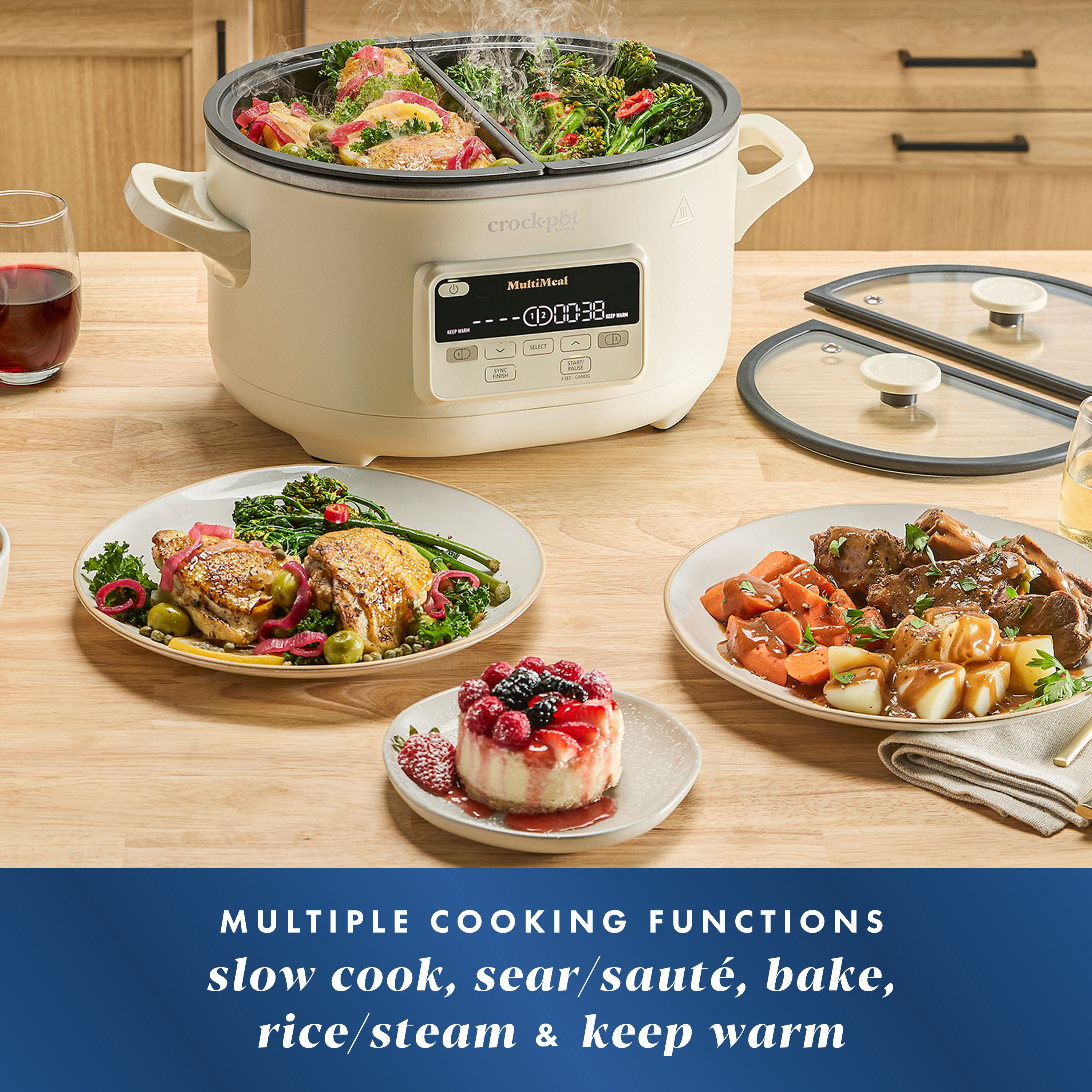 Alternative view of Crock-Pot MultiMeal Multicooker and Programmable Slow Cooker with Bake Function, Oat Milk