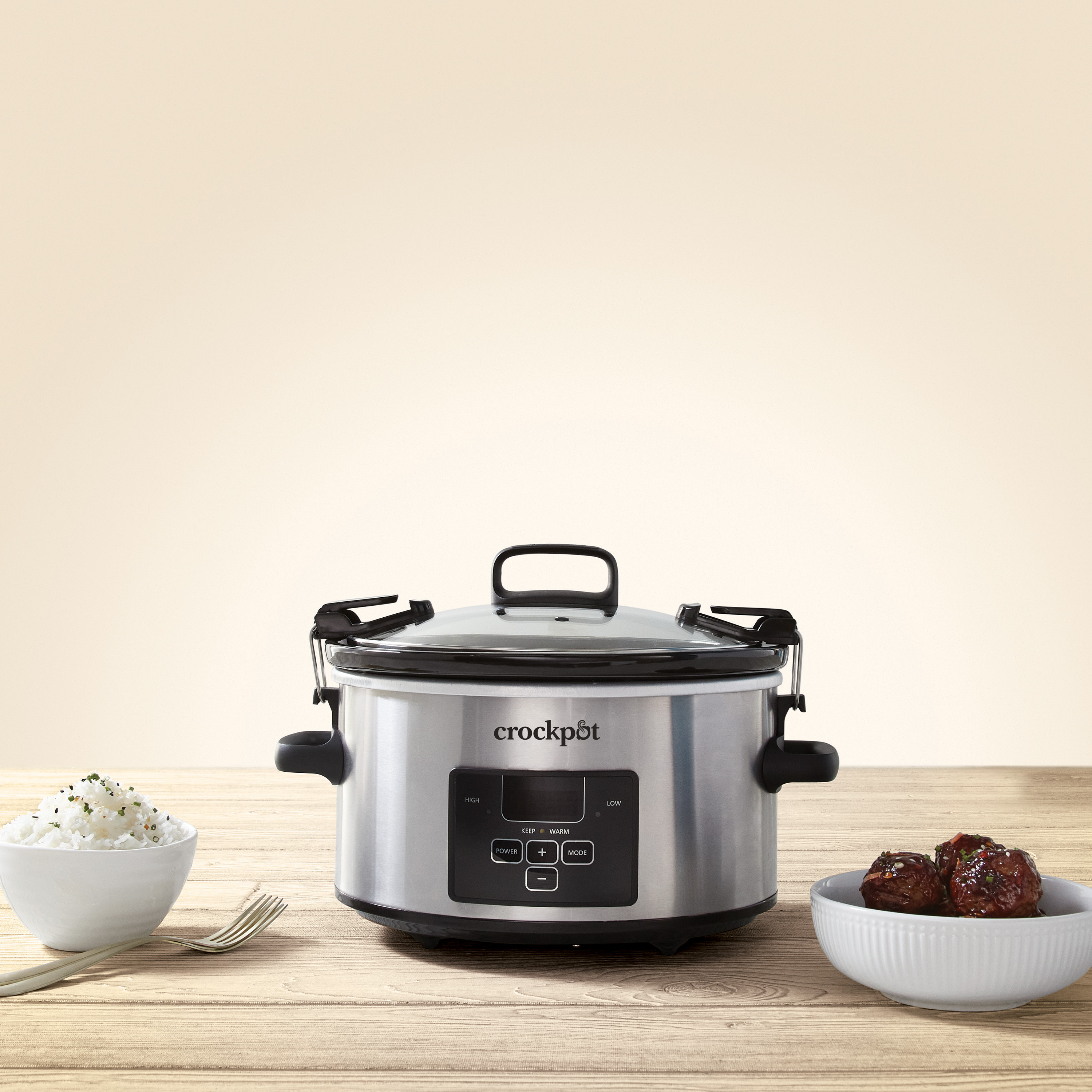 Crock-Pot Programmable 4-Quart Cook & Carry Slow Cooker, Stainless Steel - Image 3